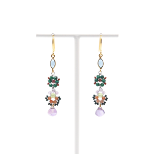 AX – oorbellen met topaas en halfedelstenen