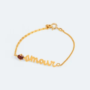 Wouters&Hendrix – armband amour met rode granaat