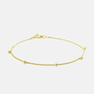 MHL – armbandje met vijf bolletjes zilver verguld