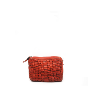Campomaggi – bowling woven handtas oranje/rood