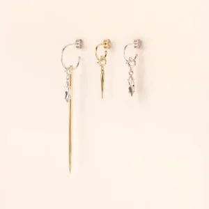 Wouters&Hendrix – trio hoops met marquis kristallen en spikes