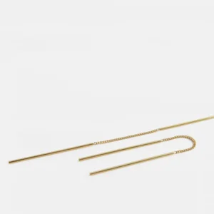 MHL – ear thread met twee staafjes zilver verguld