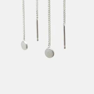 MHL - oorbellen met plat schijfje zilver