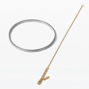 Lore Van Keer –  forma duo armbanden zilver en verguld zilver