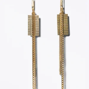 Lore Van Keer – brut oorbellen met ketting