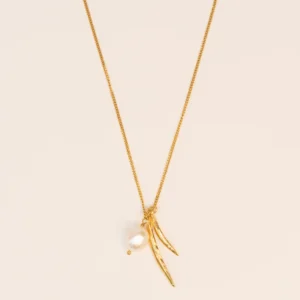 Wouters&Hendrix – ketting met zoetwaterparel en blaadjes