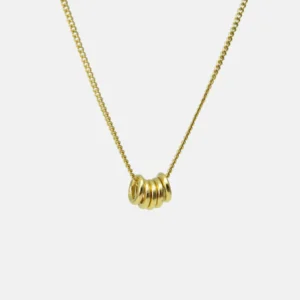 MHL – ketting met vijf ringetjes zilver verguld