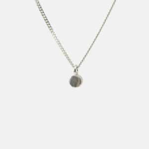 MHL – ketting met geborsteld schijfje zilver