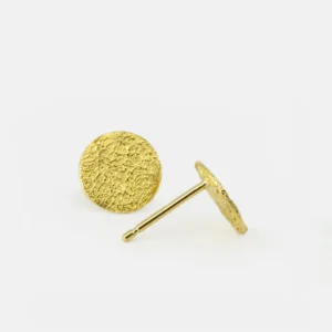 MHL - oorringen geborsteld schijfje zilver verguld (9,5 mm)