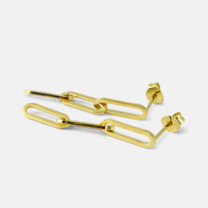 MHL - oorbellen paperclip small zilver verguld