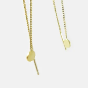 MHL - oorbellen met plat schijfje zilver verguld