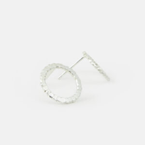 MHL - oorbellen gehamerd zilver