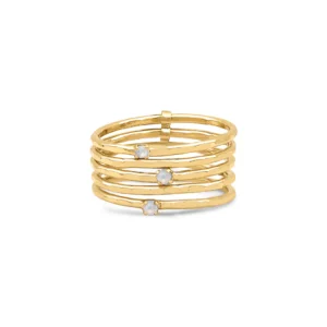 BDM - ring alizés large white opal