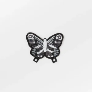 BS – butterfly haarclip met glasparels zwart