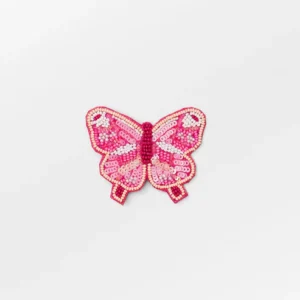 BS – butterfly haarclip met glasparels roze