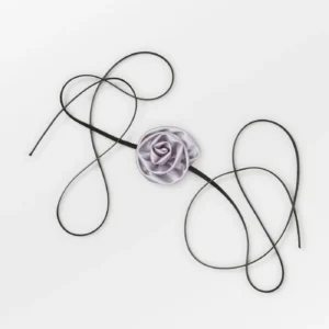 BS – luster bloemen choker zilver