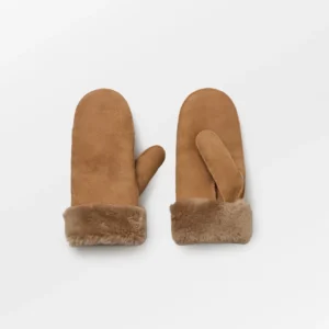BS – doa shearling mittens ginger beige