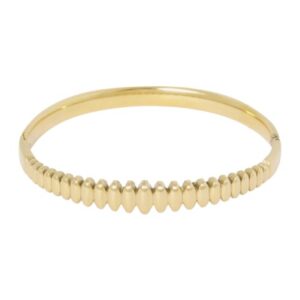 EB - vergulde bangle met geribbeld patroon