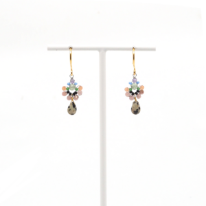 AX – oorbellen met dalmatis japis, peridot en kwarts