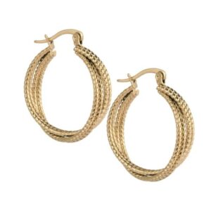 EB - 4-delige gedraaide oorringen met textuur