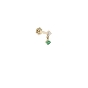 The Wild Jewels -  piercing June YG emerald (5mm)
