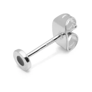 Lulu - single stud cirkeltje inkwell zilverkleurig