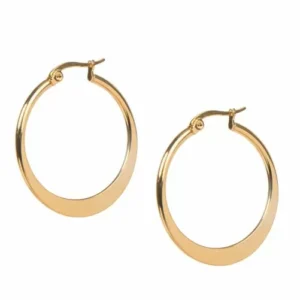 EB - vergulde platte oorringen (3,2cm)