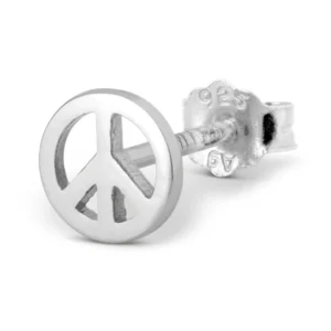 Lulu - single stud peace zilver
