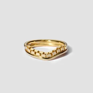 Lore Van Keer - sync ring met ketting zilver verguld