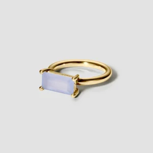 Lore Van Keer - sync ring met calcedoon zilver verguld