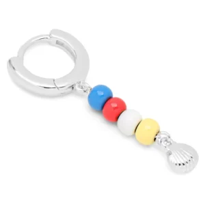 Lulu - single oorbel zomer met schelp zilverkleurig