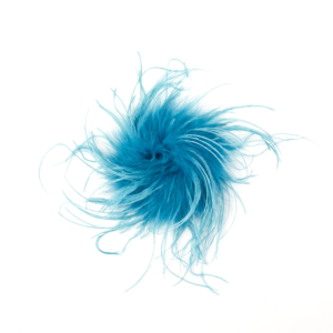 BF - pluim broche petrol blauw