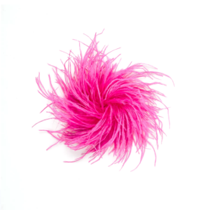 BF - pluim broche fel roze