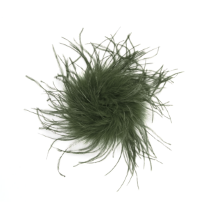 BF - pluim broche donkergroen/kaki