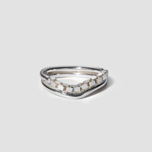Lore Van Keer - sync ring met ketting zilver