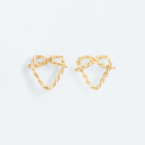 Wouters&Hendrix - oorringen geknoopte hartvormige oorknopjes