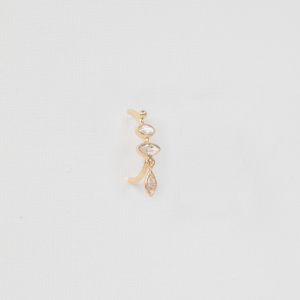 Céline D’aoust - 14K gouden single oorring met witte diamanten