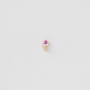 Céline D'aoust - 14K gouden single stud spaceship met roze saffier