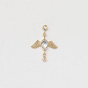 Céline D'aoust - 14K gouden single stud met maansteen en diamanten