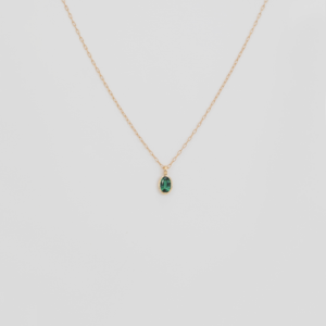 Céline D'aoust - 14K gouden one of a kind halsketting met groene toermalijn