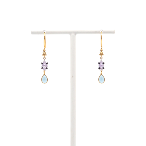 AX - oorbellen met ster en glaspareltjes