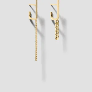 Lore Van Keer - forma asymetrische oorbellen met chain