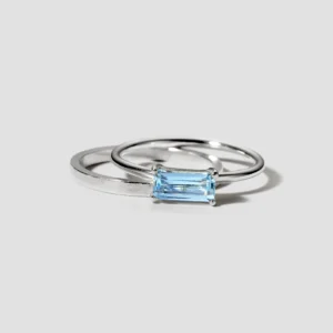Lore Van Keer - forma dubbele ring met blauwe topaas