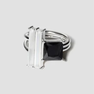 Lore Van Keer - epoc ring met maansteen en onyx