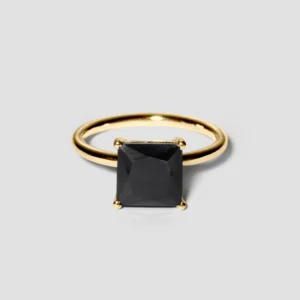 Lore Van Keer - epoc ring met onyx verguld