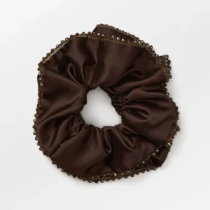 BS - luster bead scrunchie hot fudge bruin