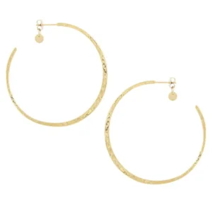 EB - platte gehamerde oorringen large