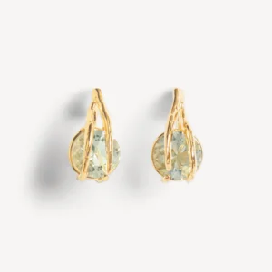 Wouters&Hendrix - oorknopjes met blaadjes en groene amethist