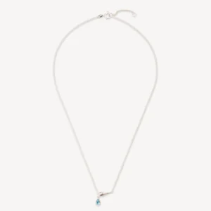 Wouters&Hendrix - druppelvormige ketting met hangend aquamarijnkristal