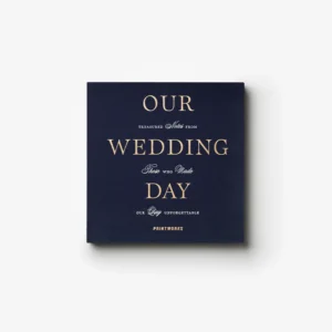 PW - wedding day guest book dark blue